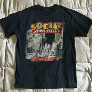 Social Distortion T-Shirt Hard Times and Nursery Rhymes Vintage Black Size M